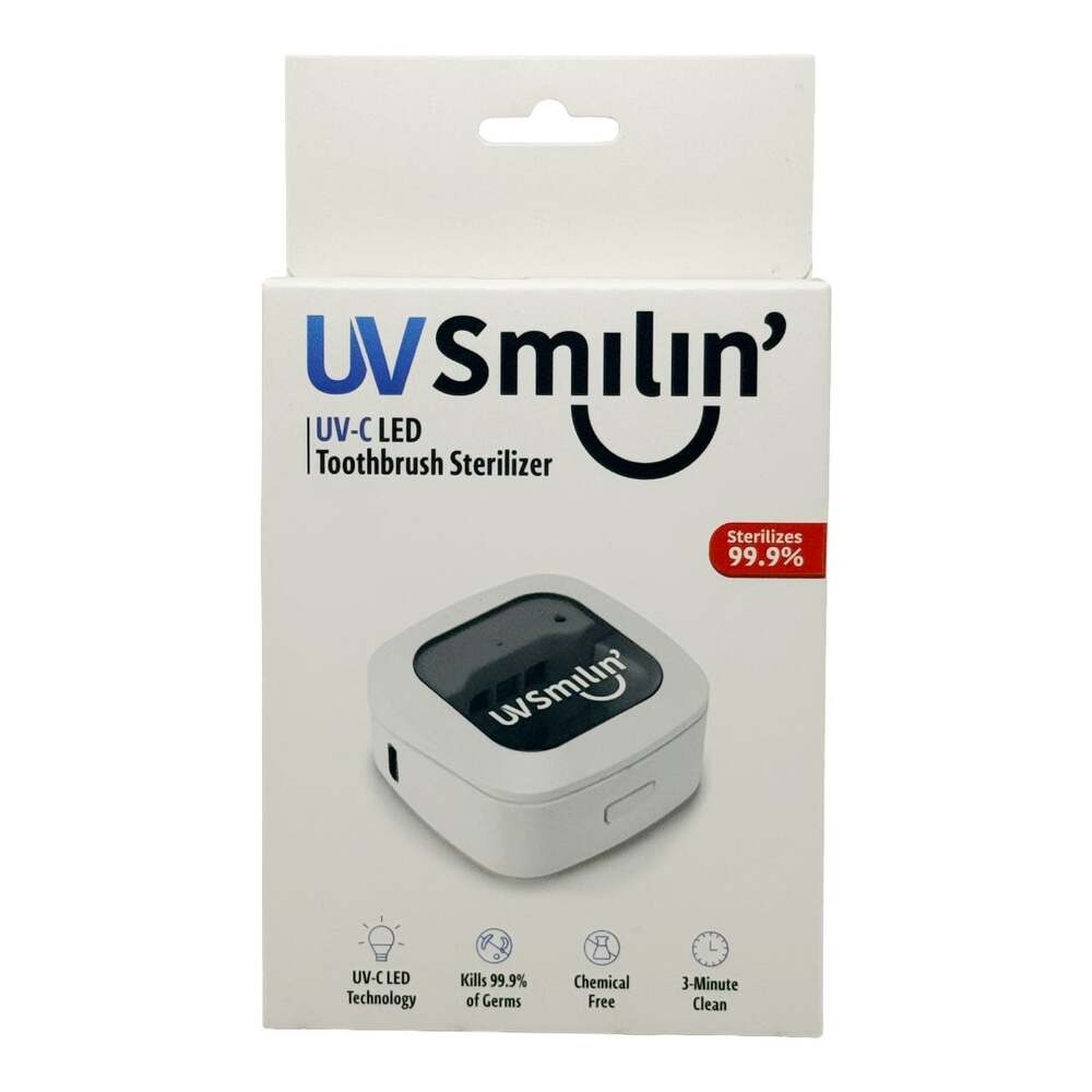 UV Smilin' UV-C LED Toothbrush Sterilizer Portable USB Rechargeable New Sealed